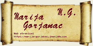 Marija Gorjanac vizit kartica